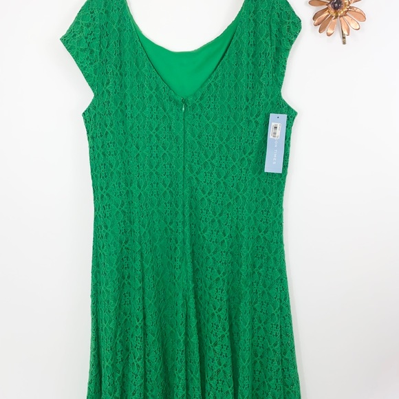 London Times Green Lace Dress NWT size 16 - Picture 2 of 8